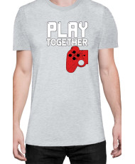 Мъжка Тениска Power Couple Valentine Day Love Play Together Stay Together Gamer Boy