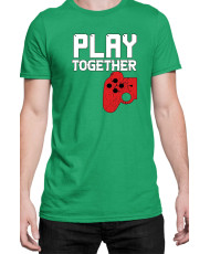 Мъжка Тениска Power Couple Valentine Day Love Play Together Stay Together Gamer Boy