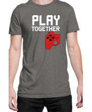 Мъжка Тениска Power Couple Valentine Day Love Play Together Stay Together Gamer Boy