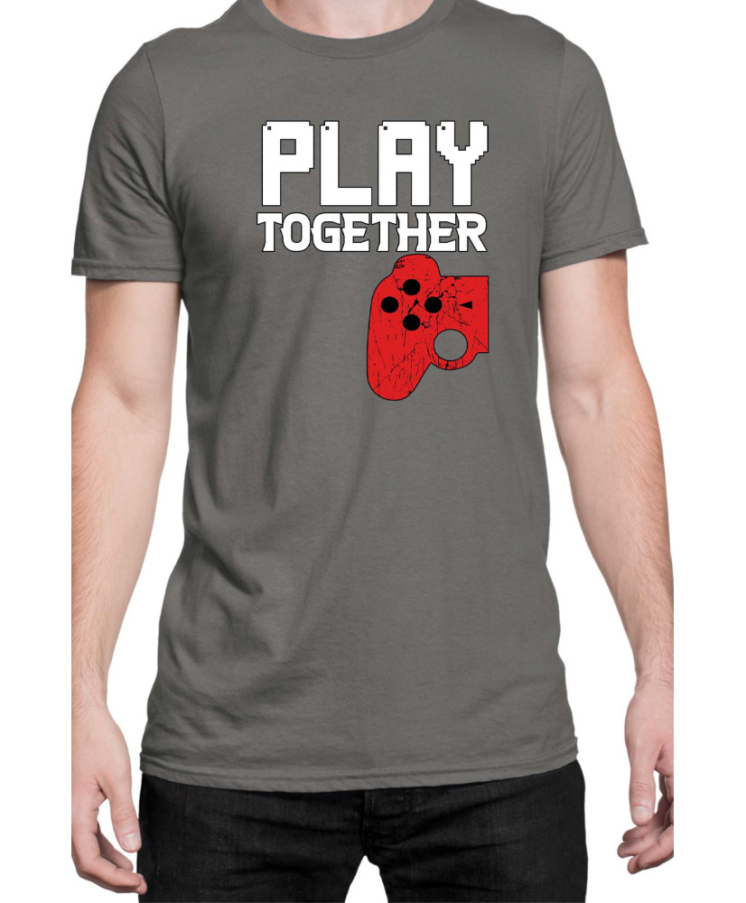 Мъжка Тениска Power Couple Valentine Day Love Play Together Stay Together Gamer Boy