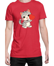 Мъжка Тениска Power Couple Valentine Day Love Retro Kitties Boy