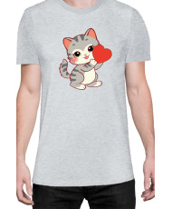 Мъжка Тениска Power Couple Valentine Day Love Retro Kitties Boy