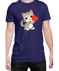 Мъжка Тениска Power Couple Valentine Day Love Retro Kitties Boy
