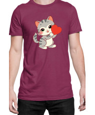Мъжка Тениска Power Couple Valentine Day Love Retro Kitties Boy