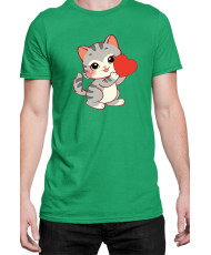 Мъжка Тениска Power Couple Valentine Day Love Retro Kitties Boy