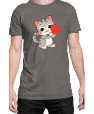 Мъжка Тениска Power Couple Valentine Day Love Retro Kitties Boy