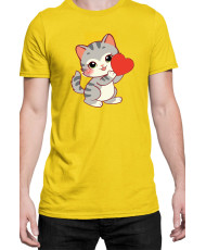 Мъжка Тениска Power Couple Valentine Day Love Retro Kitties Boy