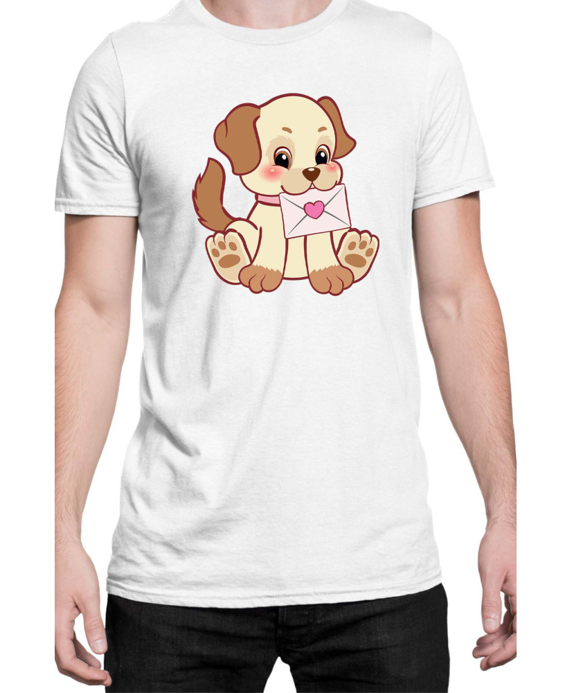 Мъжка Тениска Power Couple Valentine Day Love Retro Puppies Boy