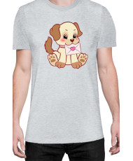 Мъжка Тениска Power Couple Valentine Day Love Retro Puppies Boy