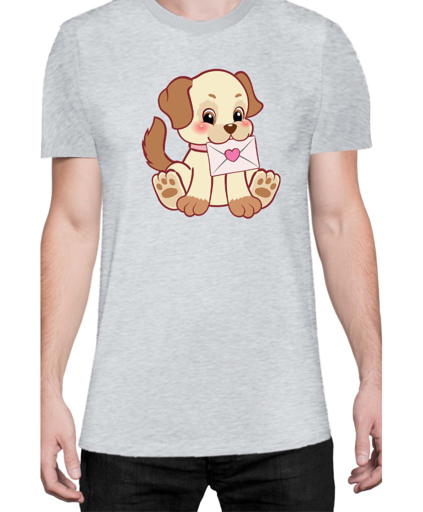 Мъжка Тениска Power Couple Valentine Day Love Retro Puppies Boy