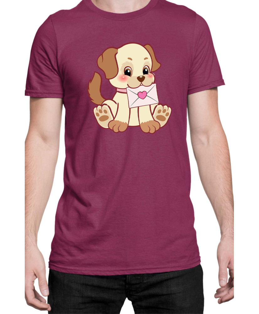 Мъжка Тениска Power Couple Valentine Day Love Retro Puppies Boy