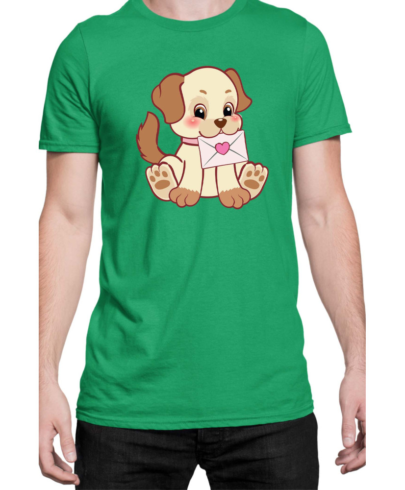 Мъжка Тениска Power Couple Valentine Day Love Retro Puppies Boy