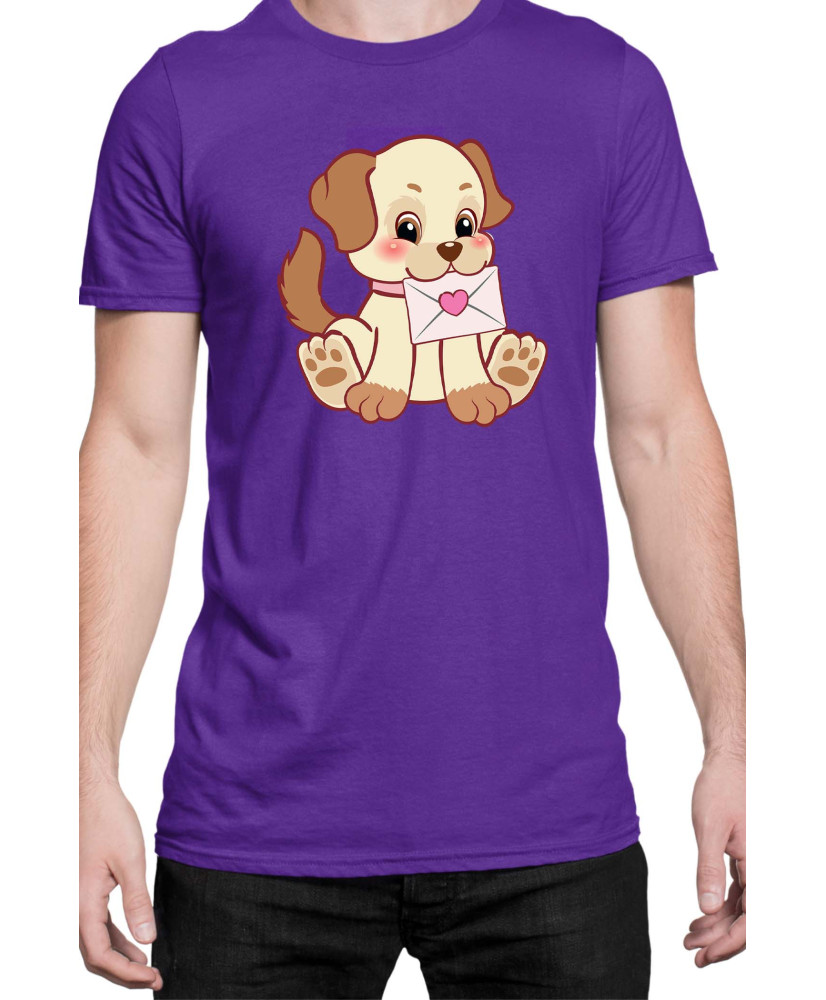 Мъжка Тениска Power Couple Valentine Day Love Retro Puppies Boy