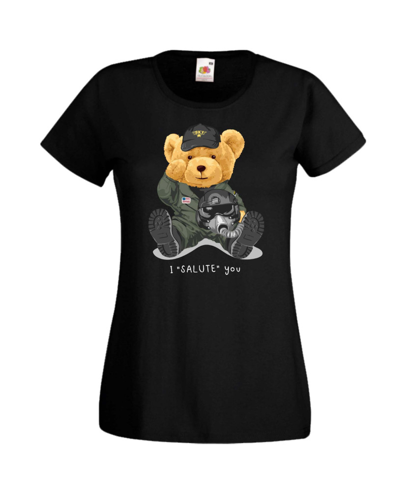 Дамска Тениска Cute Cuddly Teddy Bear I Salute You