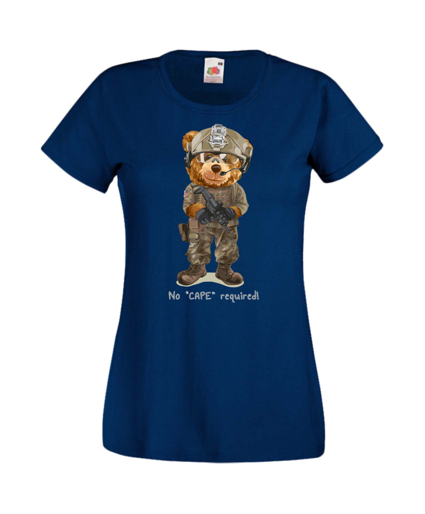 Дамска Тениска Cute Cuddly Teddy Bear No Cape Required