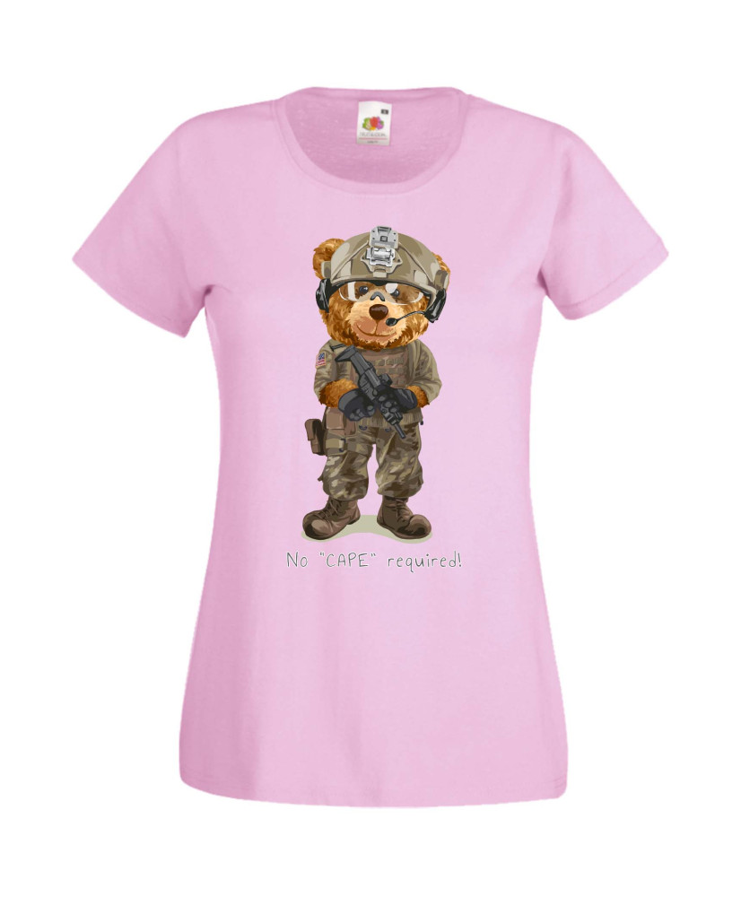 Дамска Тениска Cute Cuddly Teddy Bear No Cape Required