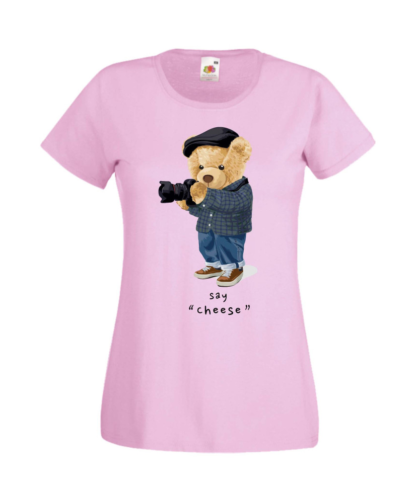 Дамска Тениска Cute Cuddly Teddy Bear Say Cheese Дамска Тениска Cute Cuddly Teddy Bear Say Cheese