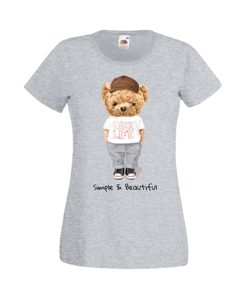 Дамска Тениска Cute Cuddly Teddy Bear Simple And Beautiful Дамска Тениска Cute Cuddly Teddy Bear Simple And Beautiful
