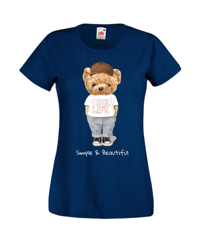 Дамска Тениска Cute Cuddly Teddy Bear Simple And Beautiful Дамска Тениска Cute Cuddly Teddy Bear Simple And Beautiful