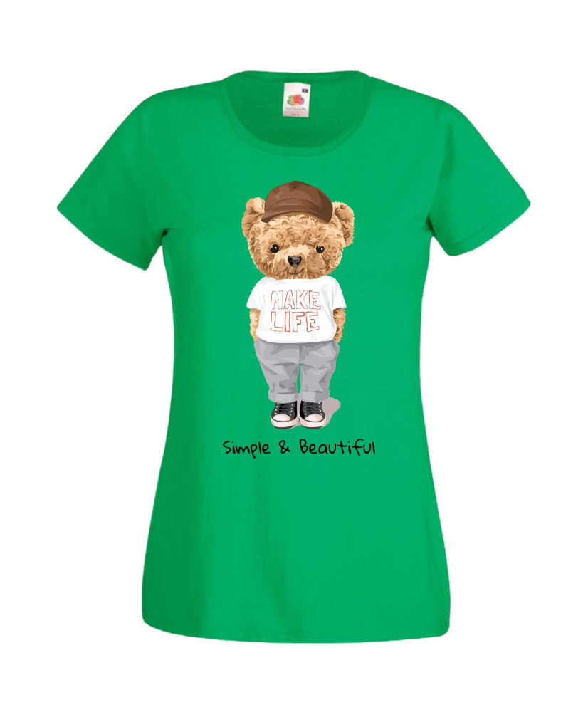 Дамска Тениска Cute Cuddly Teddy Bear Simple And Beautiful Дамска Тениска Cute Cuddly Teddy Bear Simple And Beautiful