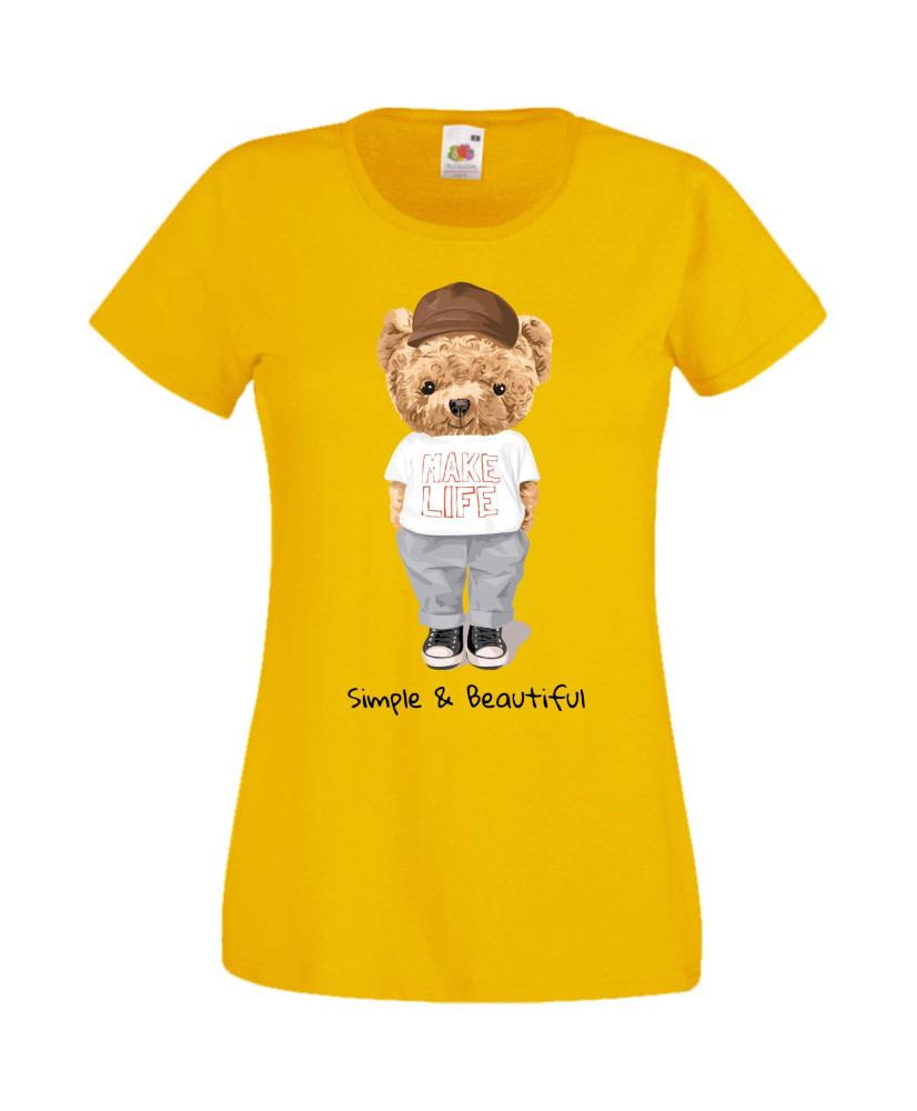 Дамска Тениска Cute Cuddly Teddy Bear Simple And Beautiful Дамска Тениска Cute Cuddly Teddy Bear Simple And Beautiful