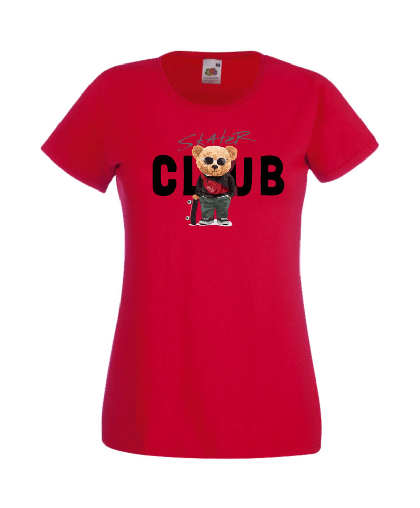 Дамска Тениска Cute Cuddly Teddy Bear Skater Club Дамска Тениска Cute Cuddly Teddy Bear Skater Club