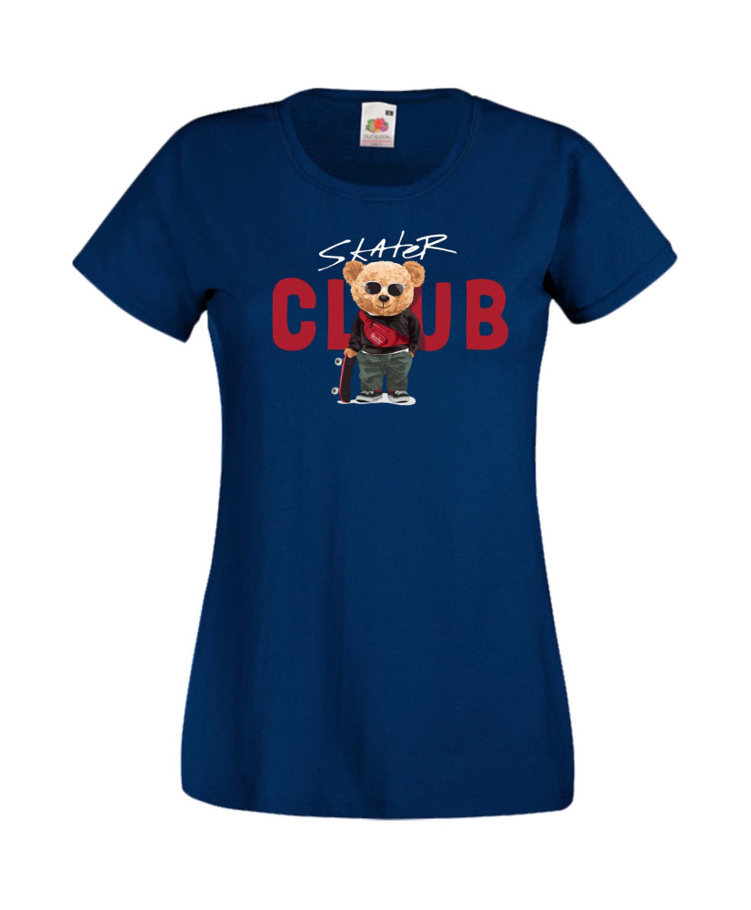 Дамска Тениска Cute Cuddly Teddy Bear Skater Club Дамска Тениска Cute Cuddly Teddy Bear Skater Club