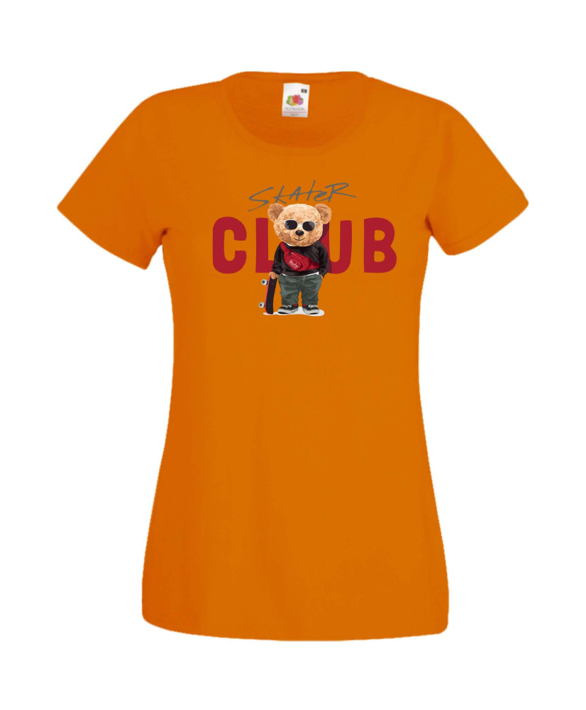 Дамска Тениска Cute Cuddly Teddy Bear Skater Club Дамска Тениска Cute Cuddly Teddy Bear Skater Club
