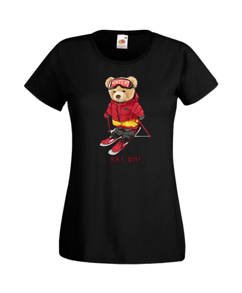 Дамска Тениска Cute Cuddly Teddy Bear Ski On Дамска Тениска Cute Cuddly Teddy Bear Ski On