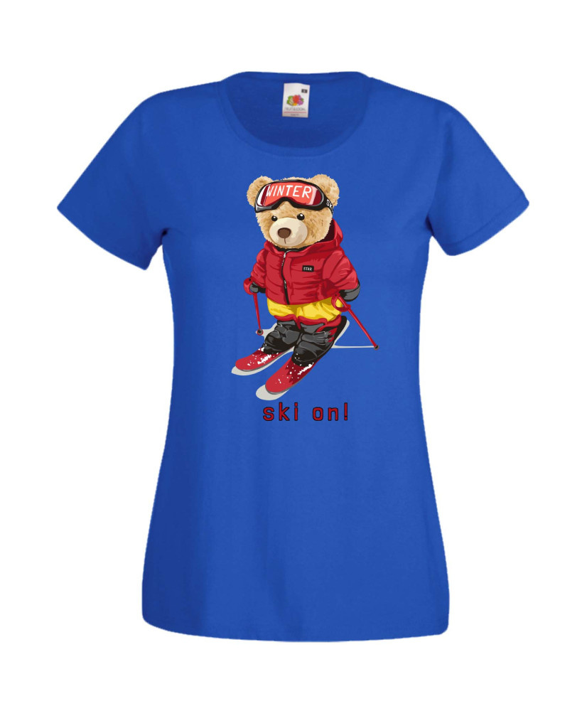 Дамска Тениска Cute Cuddly Teddy Bear Ski On Дамска Тениска Cute Cuddly Teddy Bear Ski On