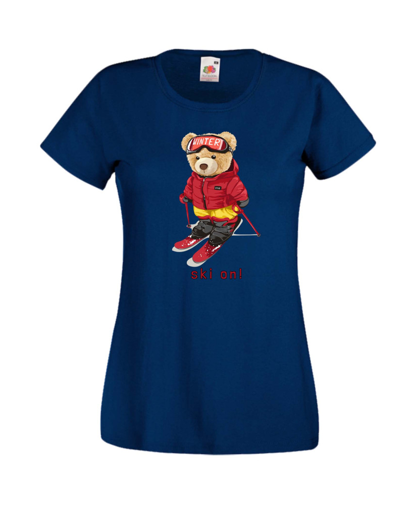 Дамска Тениска Cute Cuddly Teddy Bear Ski On Дамска Тениска Cute Cuddly Teddy Bear Ski On