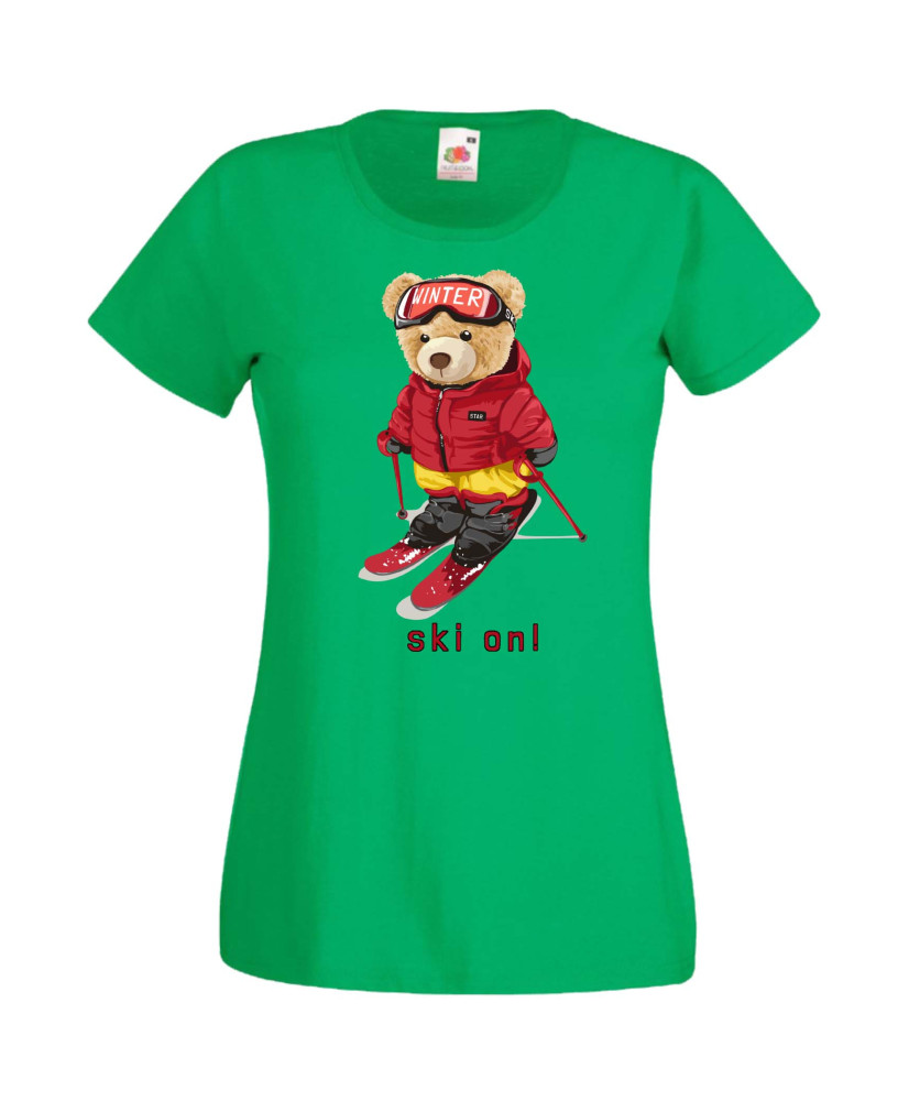 Дамска Тениска Cute Cuddly Teddy Bear Ski On Дамска Тениска Cute Cuddly Teddy Bear Ski On