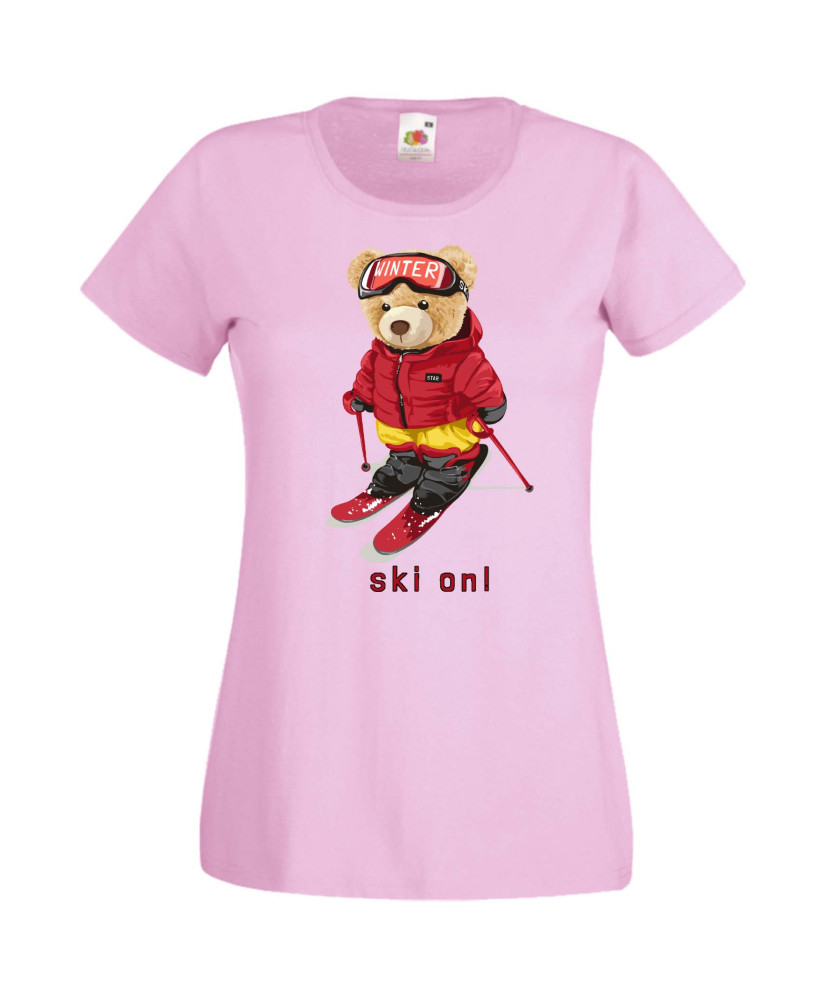 Дамска Тениска Cute Cuddly Teddy Bear Ski On Дамска Тениска Cute Cuddly Teddy Bear Ski On