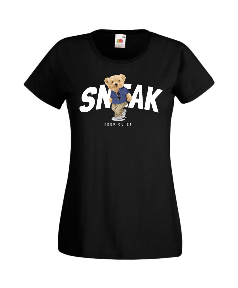 Дамска Тениска Cute Cuddly Teddy Bear Sneak Keep Quiet Дамска Тениска Cute Cuddly Teddy Bear Sneak Keep Quiet