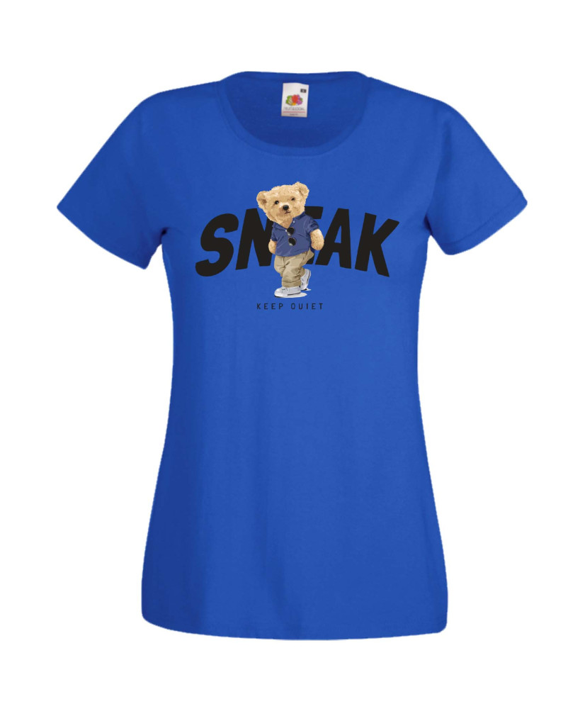 Дамска Тениска Cute Cuddly Teddy Bear Sneak Keep Quiet Дамска Тениска Cute Cuddly Teddy Bear Sneak Keep Quiet