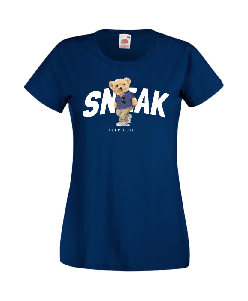 Дамска Тениска Cute Cuddly Teddy Bear Sneak Keep Quiet Дамска Тениска Cute Cuddly Teddy Bear Sneak Keep Quiet