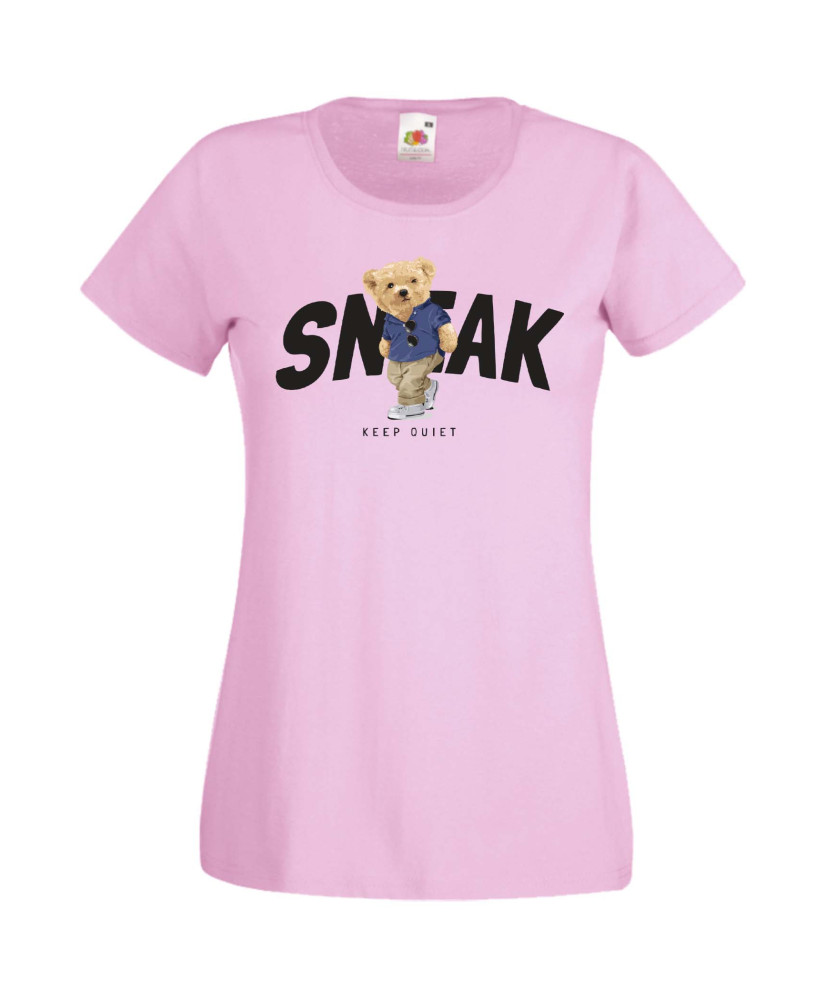 Дамска Тениска Cute Cuddly Teddy Bear Sneak Keep Quiet Дамска Тениска Cute Cuddly Teddy Bear Sneak Keep Quiet
