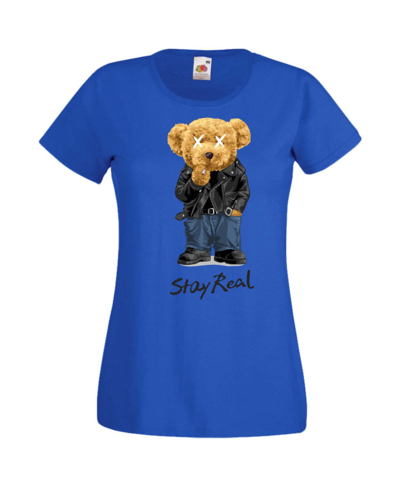 Дамска Тениска Cute Cuddly Teddy Bear Stay Real Дамска Тениска Cute Cuddly Teddy Bear Stay Real