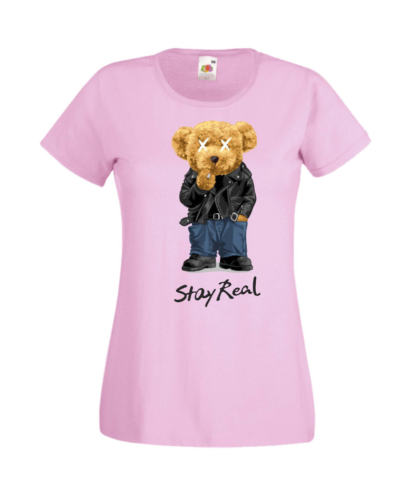 Дамска Тениска Cute Cuddly Teddy Bear Stay Real Дамска Тениска Cute Cuddly Teddy Bear Stay Real