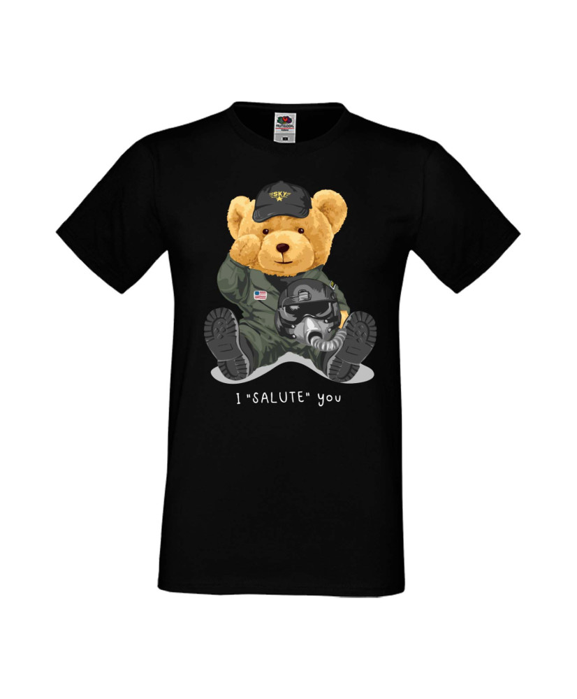 Мъжка Тениска Cute Cuddly Teddy Bear I Salute You