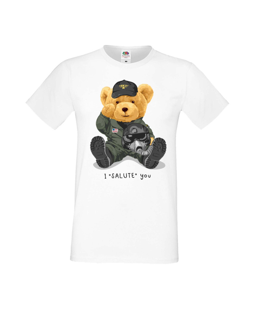 Мъжка Тениска Cute Cuddly Teddy Bear I Salute You