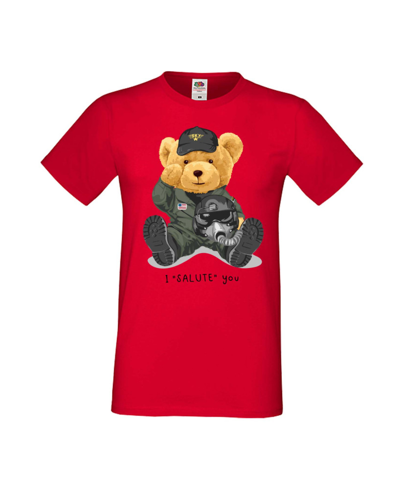 Мъжка Тениска Cute Cuddly Teddy Bear I Salute You