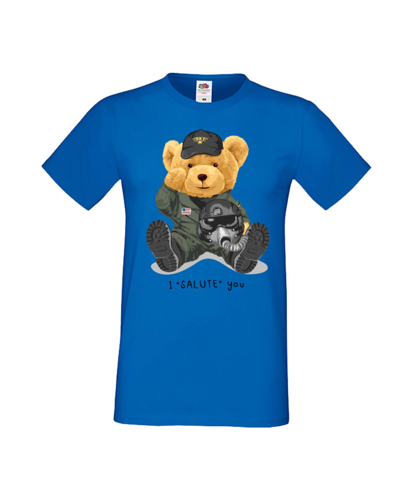Мъжка Тениска Cute Cuddly Teddy Bear I Salute You