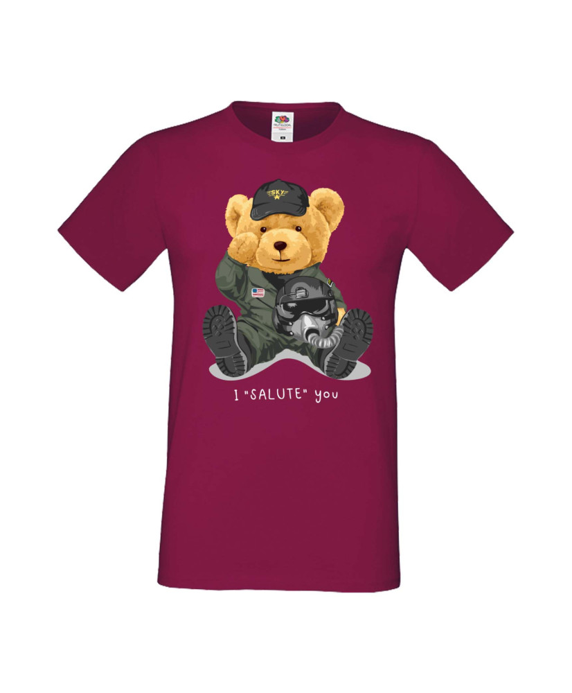 Мъжка Тениска Cute Cuddly Teddy Bear I Salute You