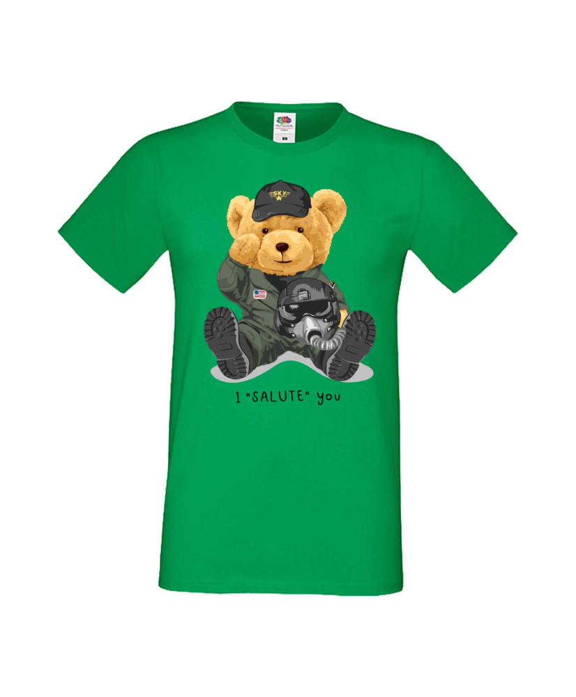 Мъжка Тениска Cute Cuddly Teddy Bear I Salute You