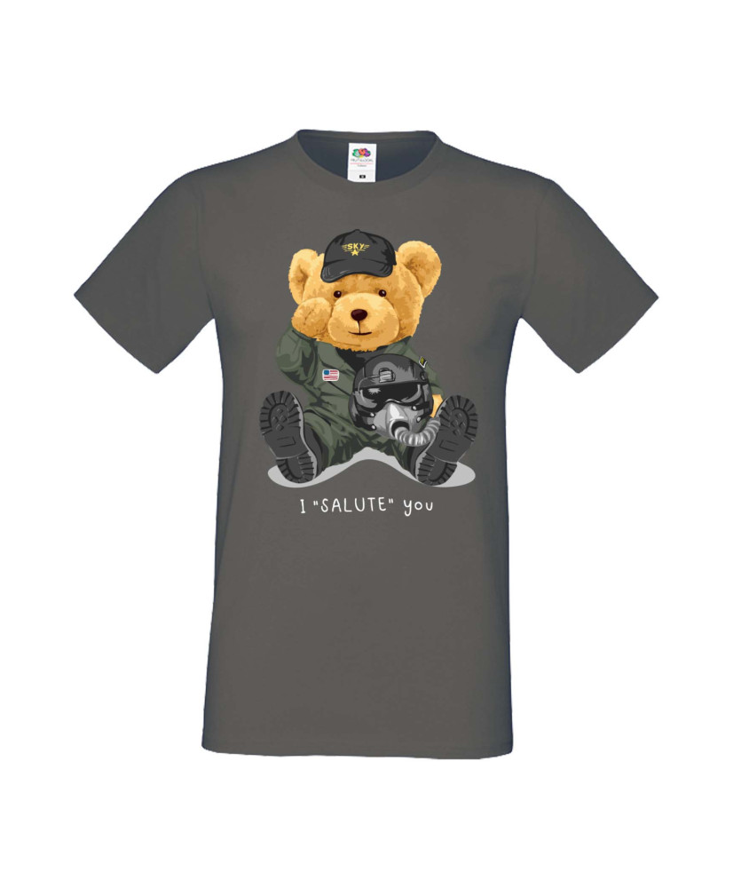 Мъжка Тениска Cute Cuddly Teddy Bear I Salute You