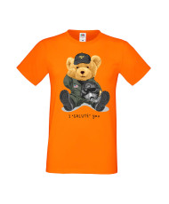 Мъжка Тениска Cute Cuddly Teddy Bear I Salute You