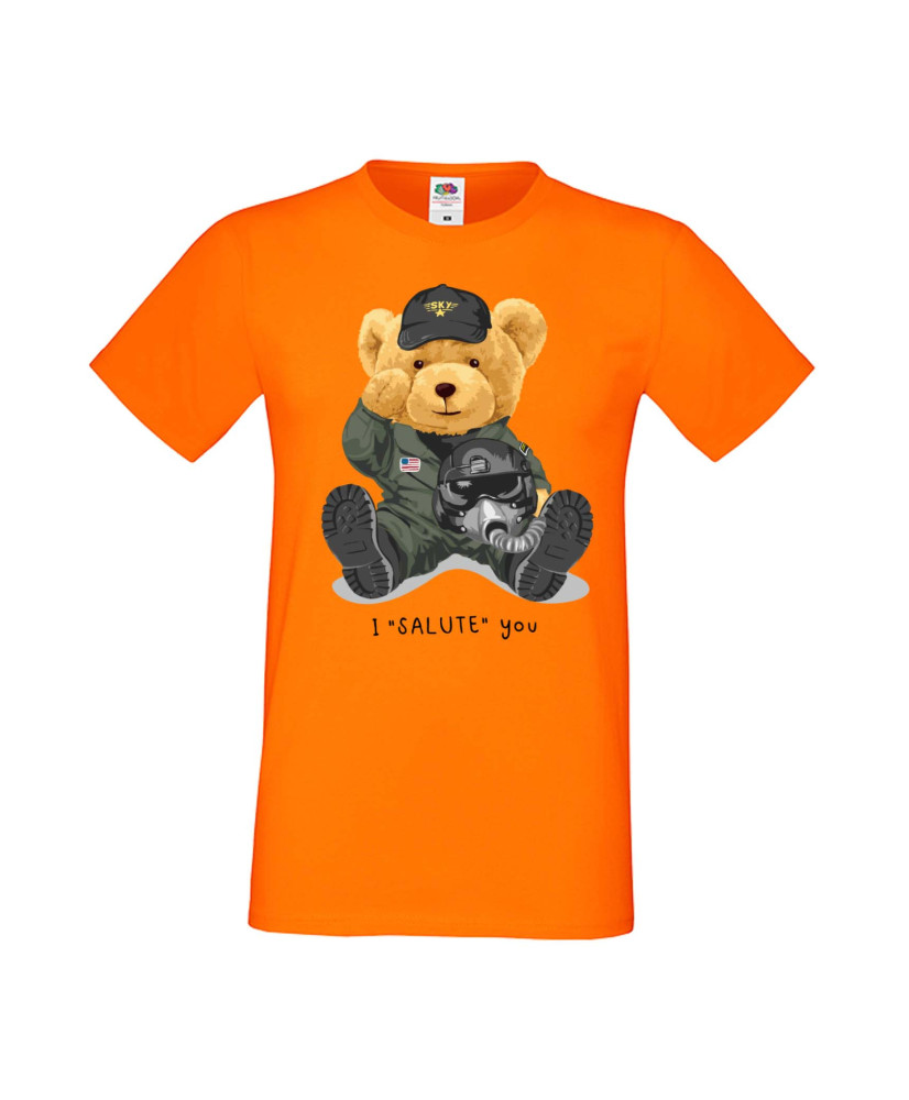 Мъжка Тениска Cute Cuddly Teddy Bear I Salute You