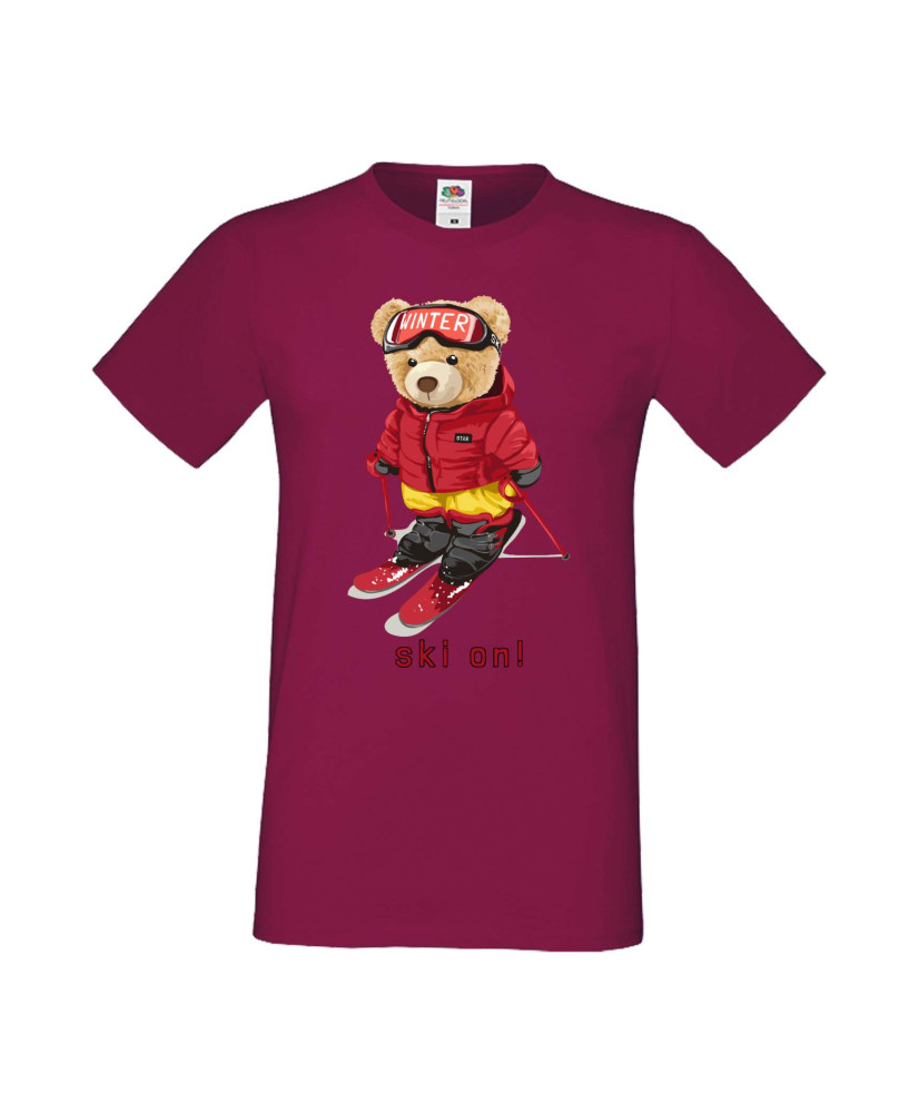Мъжка Тениска Cute Cuddly Teddy Bear Ski On