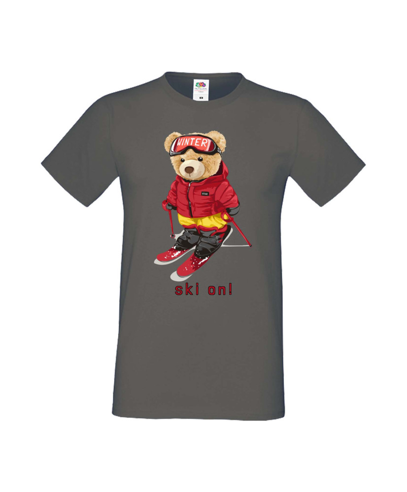 Мъжка Тениска Cute Cuddly Teddy Bear Ski On
